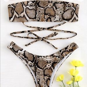 Brand Zaful new orange/tan/black snakeskin suit